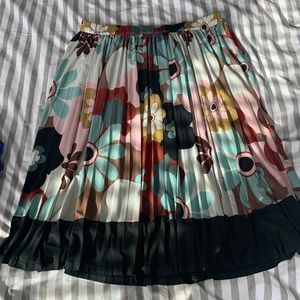 Eloquii Multicolor Floral A-Line Skirt